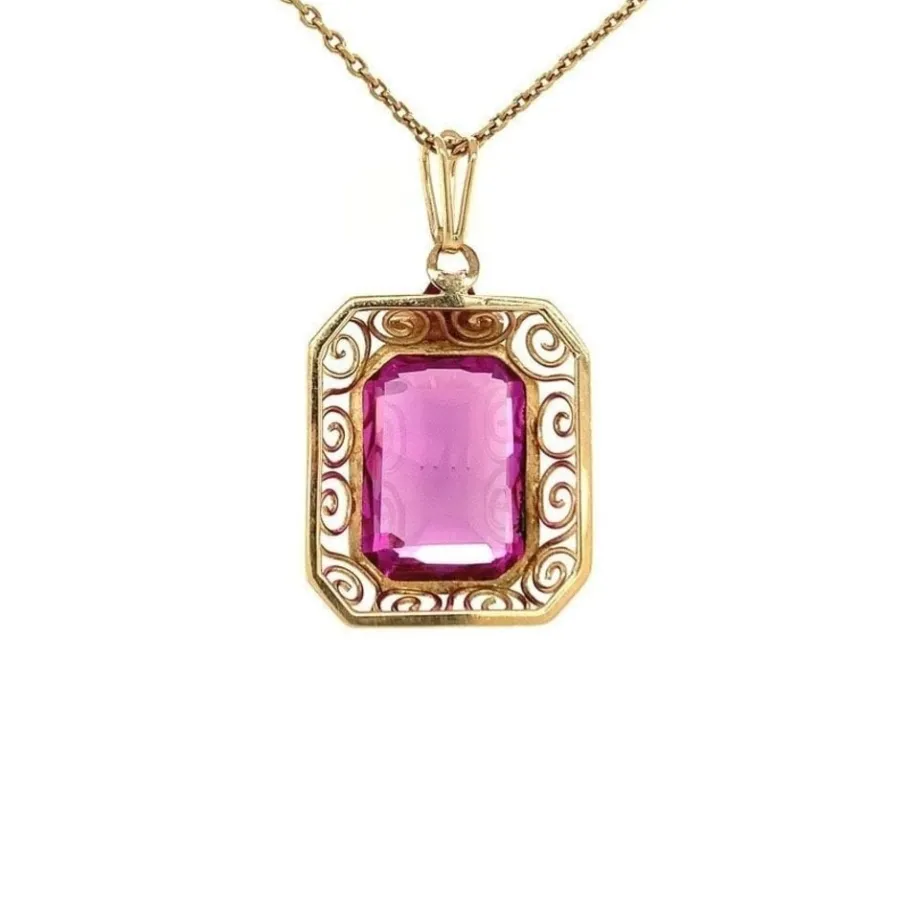 gold_pendant_with_sapphir_4.webp Gold pendant with sapphire 14 krt>Vintage Jewellery Hot