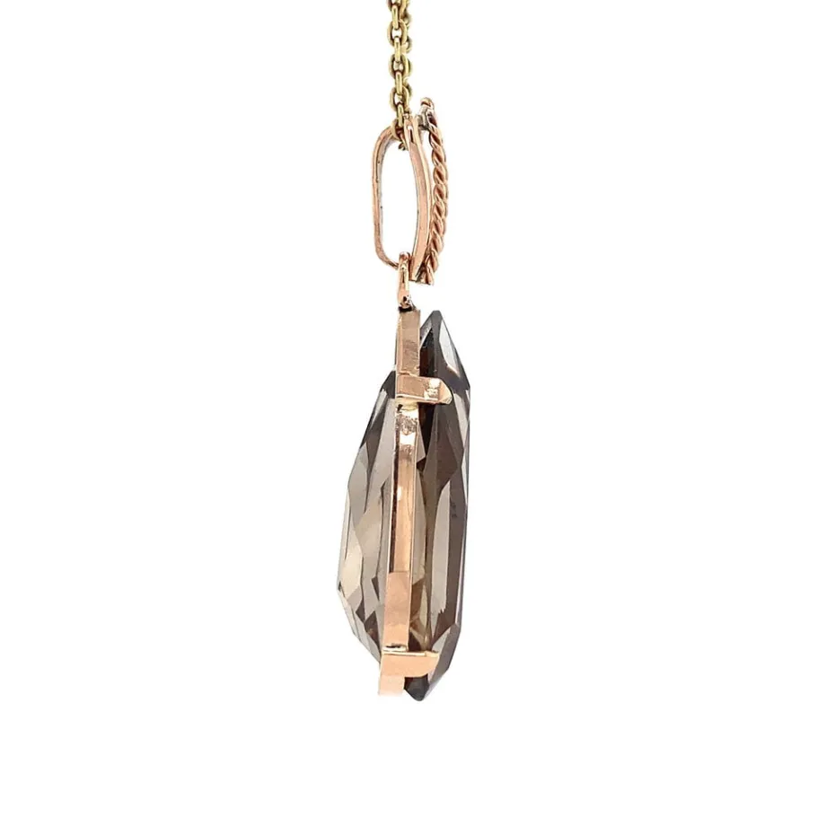 gold_pendant_with_smoky_q_3-1.webp Gold pendant with smoky quartz 14 krt>Vintage Jewellery Online