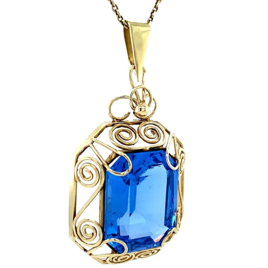 gold_pendant_with_spinel__2-6.webp Gold pendant with spinel 14 krt>Vintage Jewellery Sale