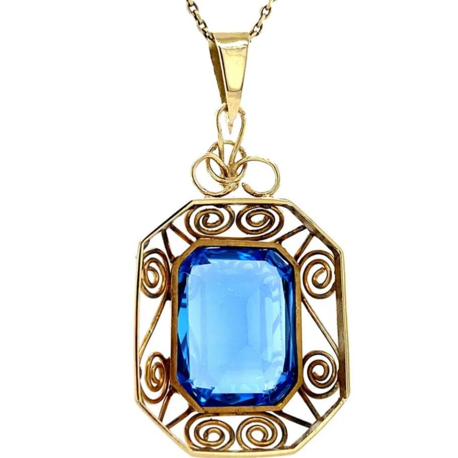 gold_pendant_with_spinel__4-6.webp Gold pendant with spinel 14 krt>Vintage Jewellery Sale