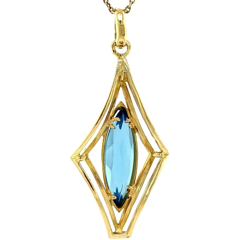 gold_pendant_with_topaz___4.webp Gold pendant with topaz 18 krt>Vintage Jewellery Best