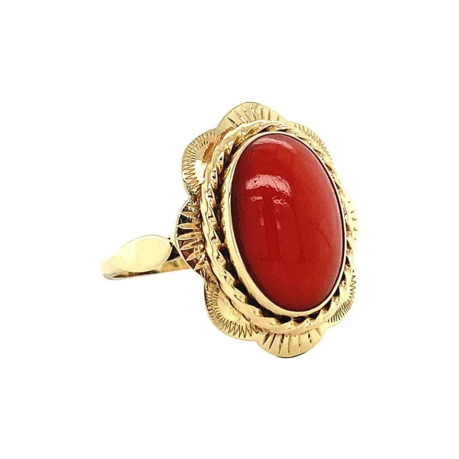 gold_ring_with_blood_cora_2-16.webp Gold ring with blood coral 14 krt>Vintage Jewellery Clearance