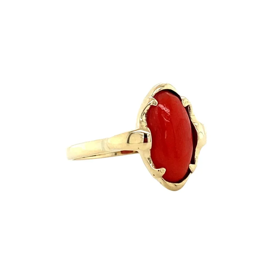 gold_ring_with_blood_cora_2-4.webp Gold ring with blood coral 14 krt>Vintage Jewellery Clearance