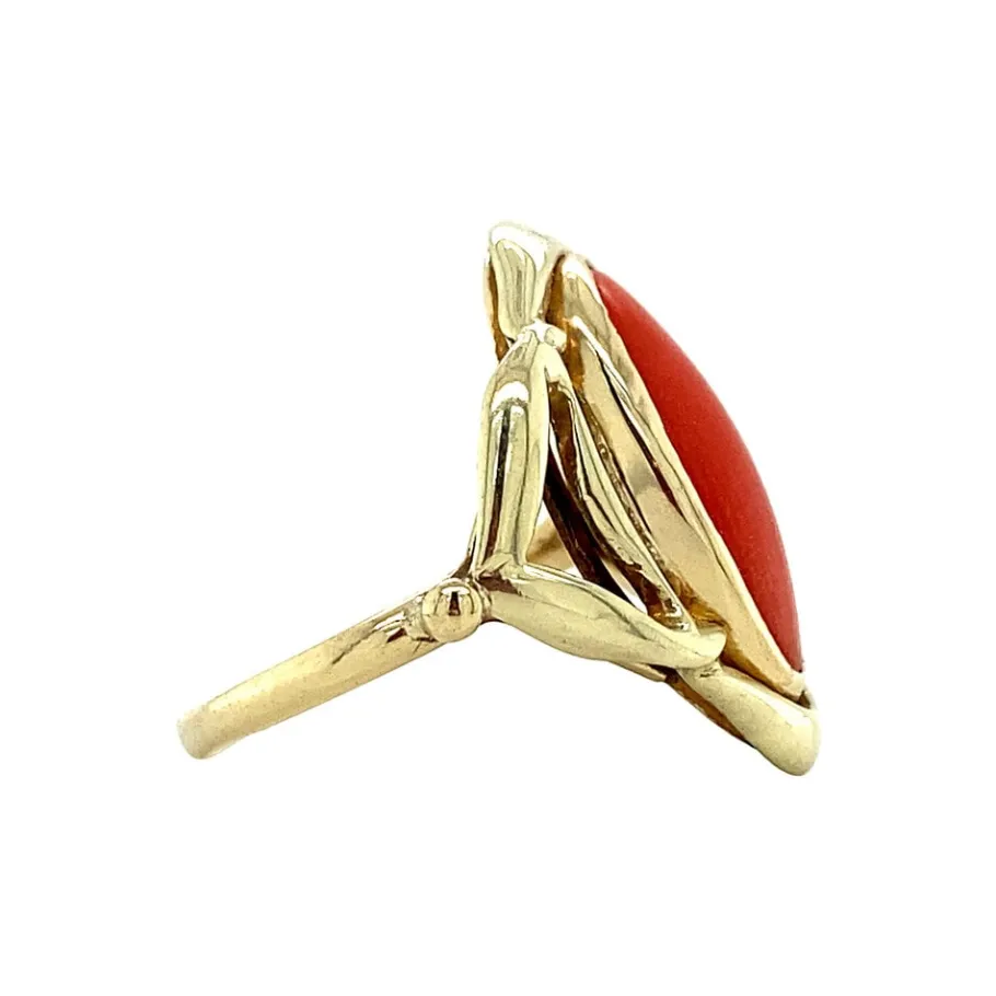 gold_ring_with_blood_cora_3-10.webp Gold ring with blood coral 14 krt>Vintage Jewellery Online