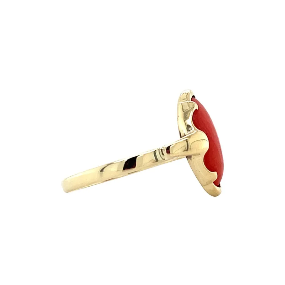 gold_ring_with_blood_cora_3-4.webp Gold ring with blood coral 14 krt>Vintage Jewellery Clearance
