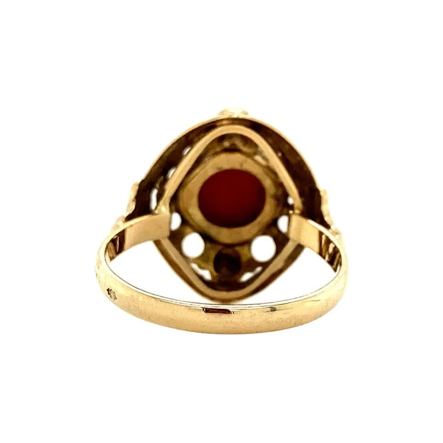 gold_ring_with_blood_cora_4-13.webp Gold ring with blood coral 14 krt>Vintage Jewellery New