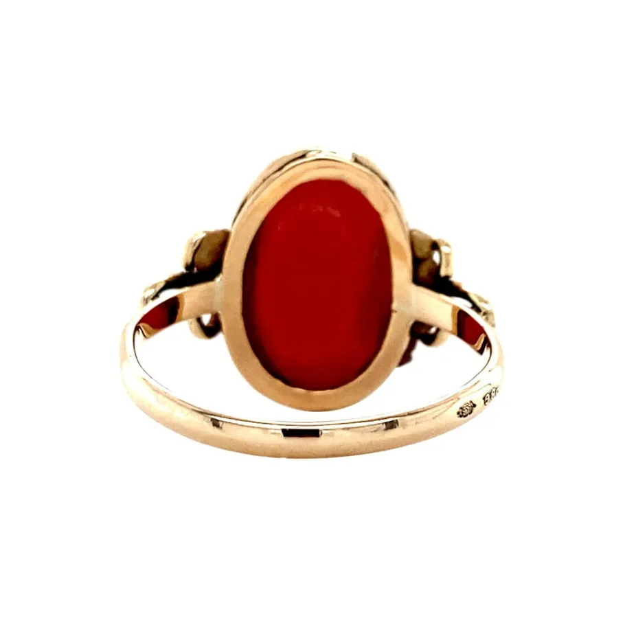 gold_ring_with_blood_cora_4-22.webp Gold ring with blood coral 14 krt>Vintage Jewellery Fashion