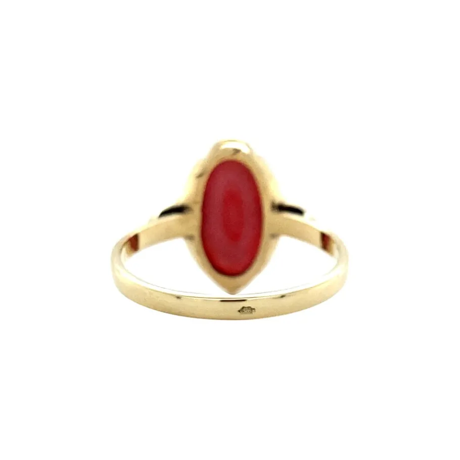 gold_ring_with_blood_cora_4-4.webp Gold ring with blood coral 14 krt>Vintage Jewellery Clearance