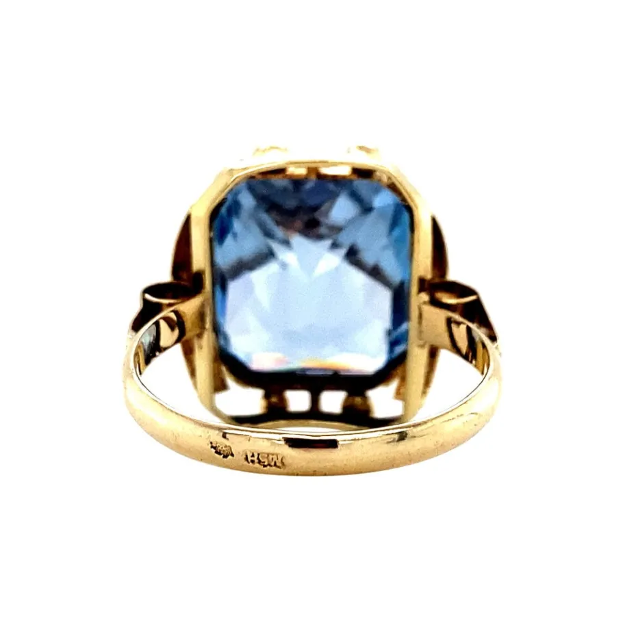 gold_ring_with_blue_spine_4.webp Gold ring with blue spinel 14 krt>Vintage Jewellery Fashion