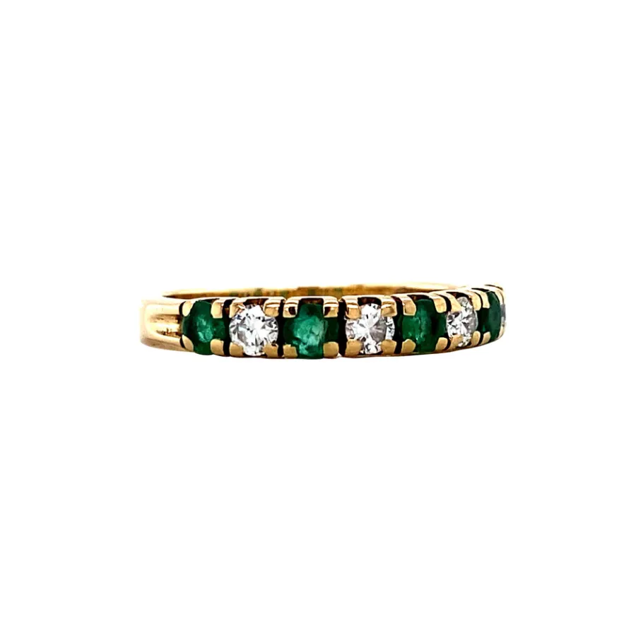 gold_ring_with_emerald_an_2.webp Gold ring with emerald and diamonds 14 krt>Vintage Jewellery Discount