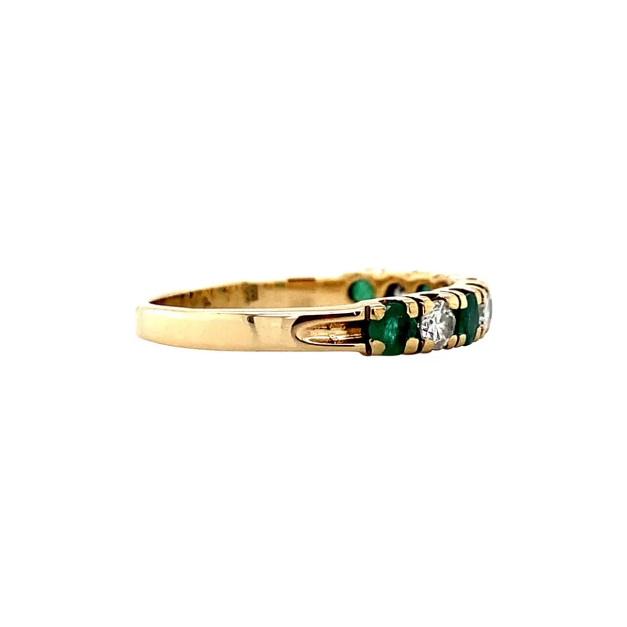 gold_ring_with_emerald_an_3.webp Gold ring with emerald and diamonds 14 krt>Vintage Jewellery Discount