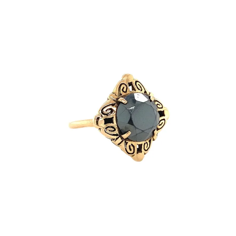 gold_ring_with_haematite__2-4.webp Gold ring with haematite 14 krt>Vintage Jewellery Discount