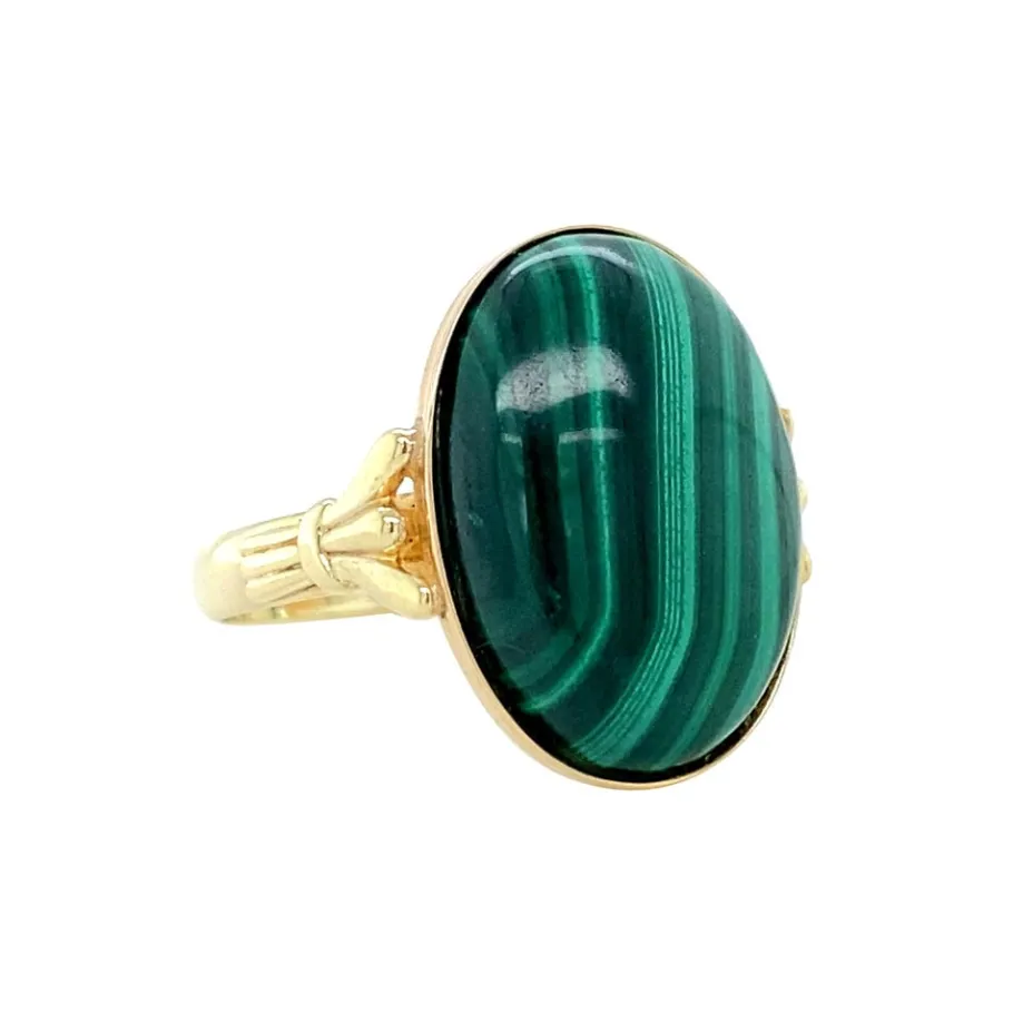 gold_ring_with_malachite__2.webp Gold ring with malachite 14 krt>Vintage Jewellery Fashion