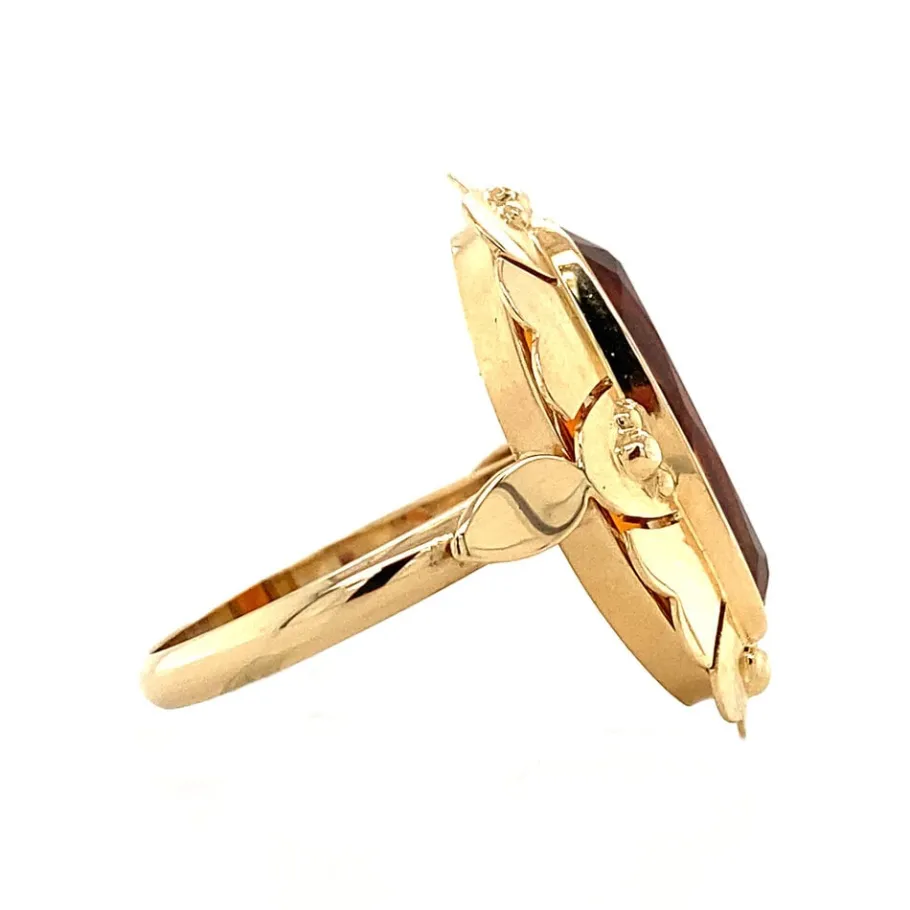 gold_ring_with_orange_spi_3.webp Gold ring with orange spinel 14 krt>Vintage Jewellery Clearance