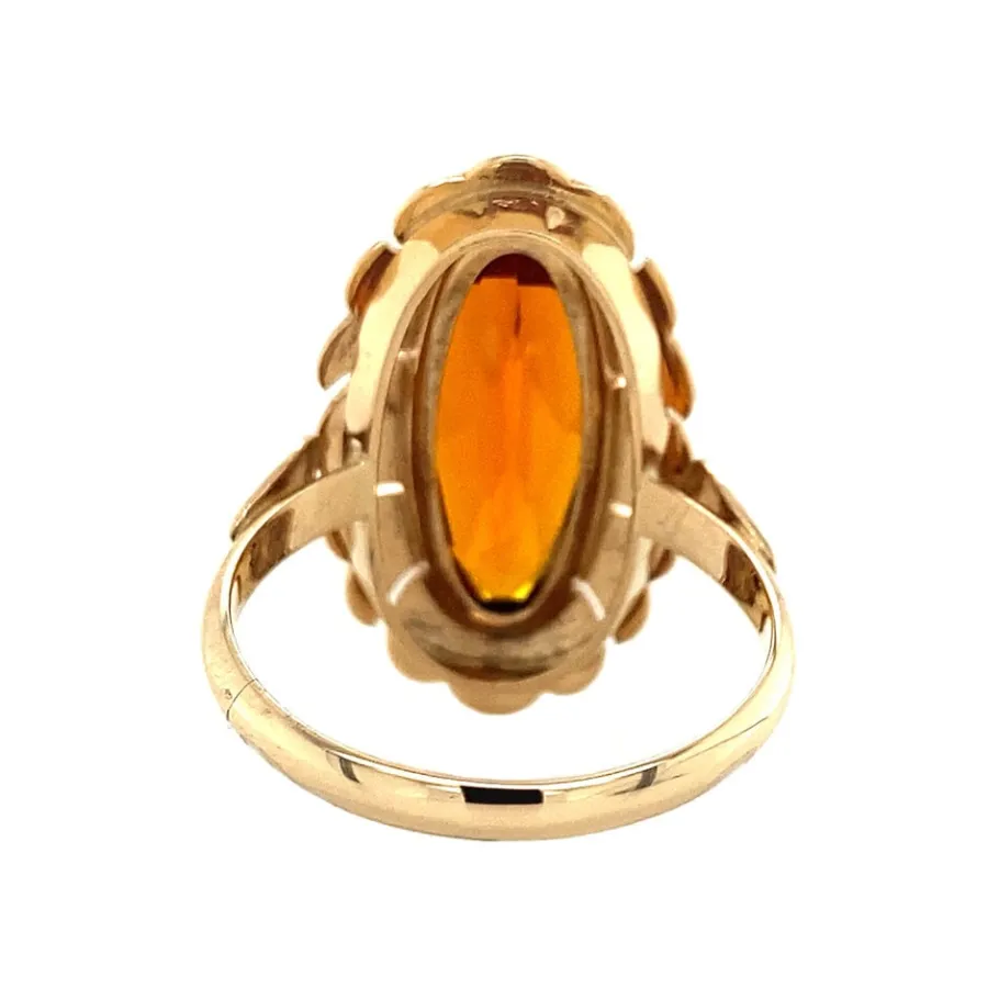 gold_ring_with_orange_spi_4.webp Gold ring with orange spinel 14 krt>Vintage Jewellery Clearance