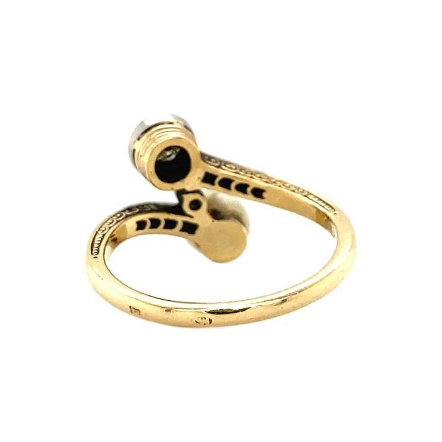 gold_ring_with_pearl_and__4.webp Gold ring with pearl and diamond 18 krt>Vintage Jewellery Online