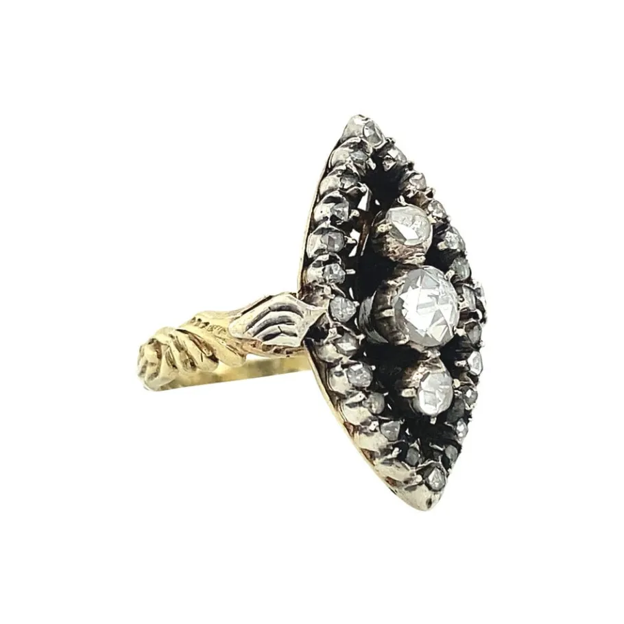 gold_ring_with_rose_diamo_2-4.webp Gold ring with rose diamond 14 krt/925>Vintage Jewellery New
