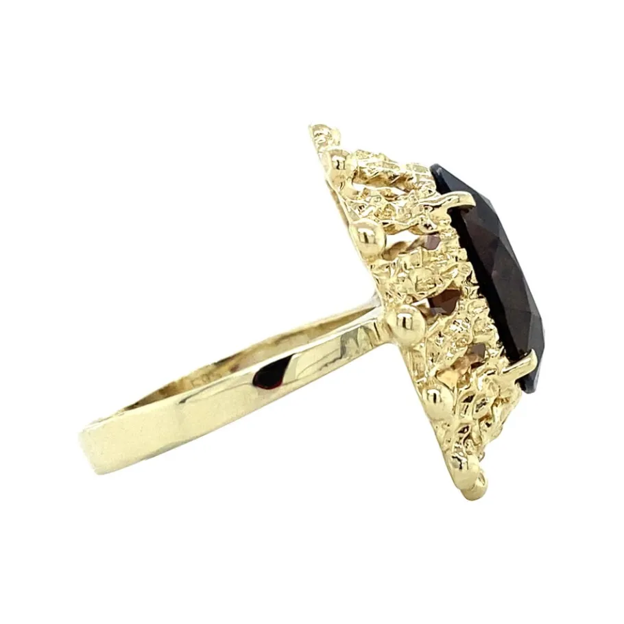 gold_ring_with_smoky_quar_3.webp Gold ring with smoky quartz 14 krt>Vintage Jewellery Fashion