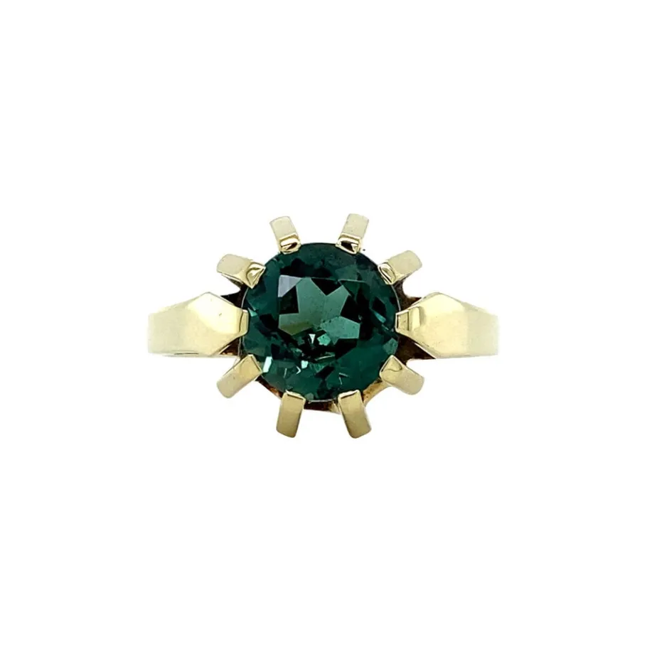 Gold ring with spinel 14 krt>Vintage Jewellery New