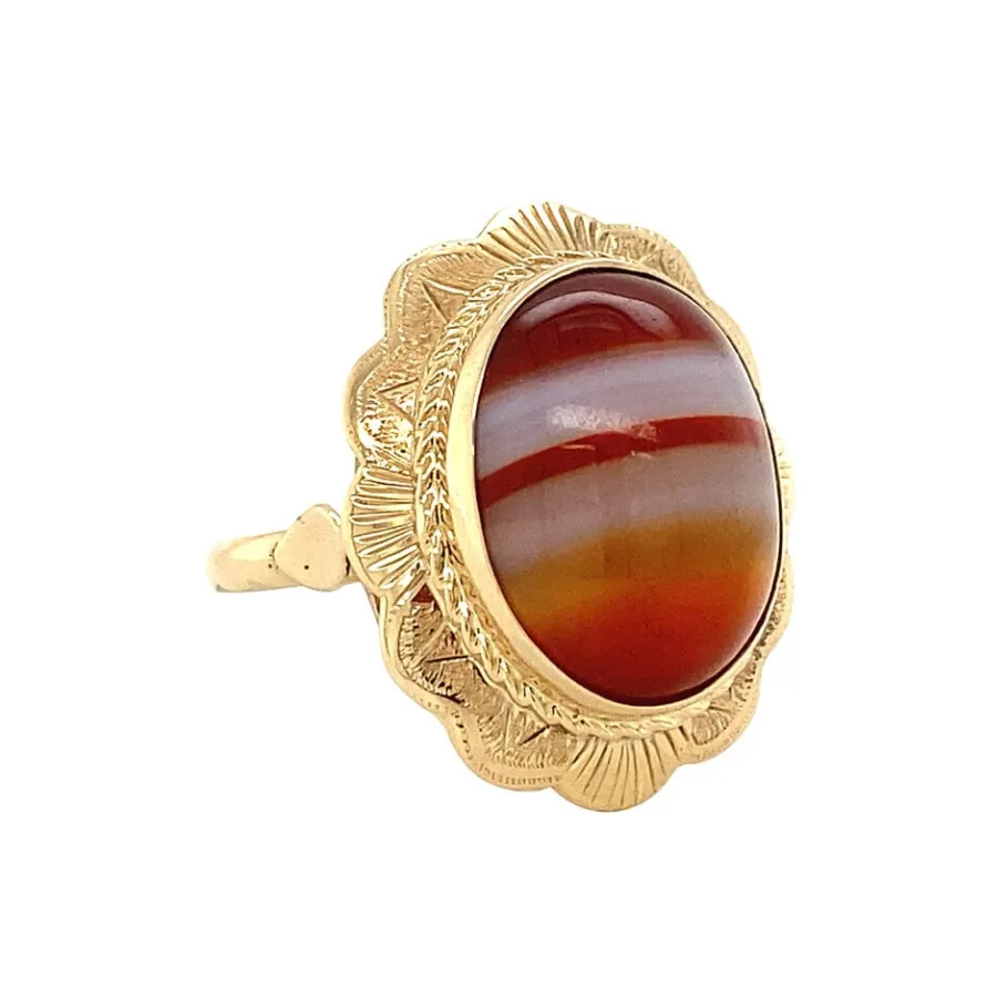 gold_ring_with_stripe_aga_2-2.webp Gold ring with stripe agate 14 krt>Vintage Jewellery Outlet