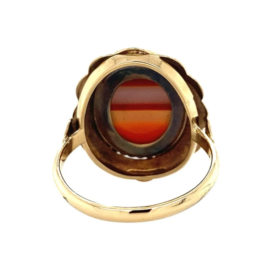 gold_ring_with_stripe_aga_4-2.webp Gold ring with stripe agate 14 krt>Vintage Jewellery Outlet