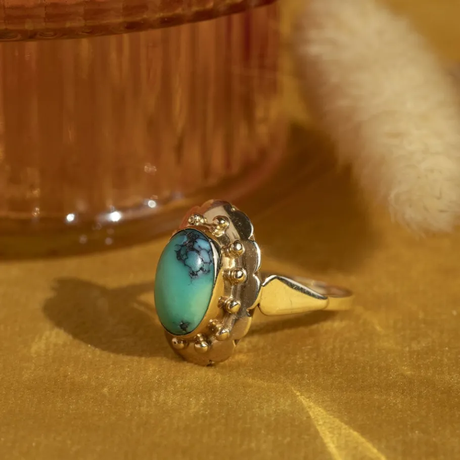 gold_ring_with_turquoise__1-3.webp Gold ring with turquoise 14 krt>Vintage Jewellery Best