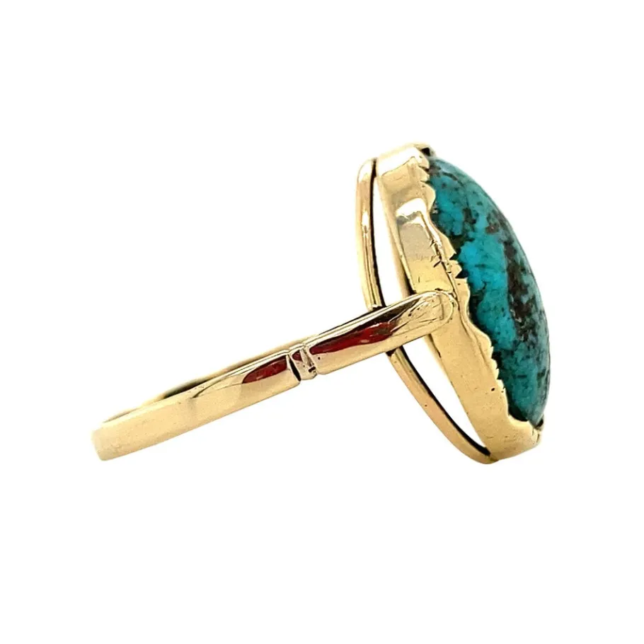 gold_ring_with_turquoise__3.webp Gold ring with turquoise 14 krt>Vintage Jewellery Sale