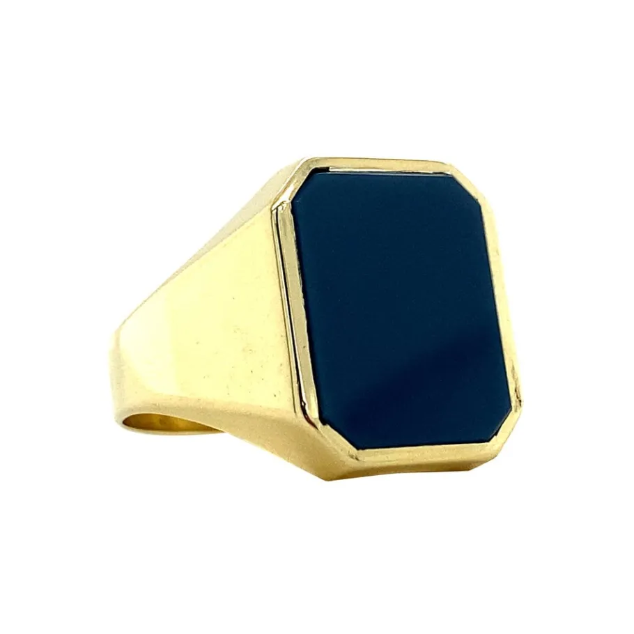 gold_signet_ring_with_blu_2-1.webp Gold signet ring with blue layer stone 14 krt>Vintage Jewellery Discount