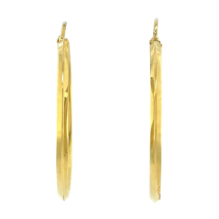 Gold smooth earrings 14 krt>Vintage Jewellery Fashion