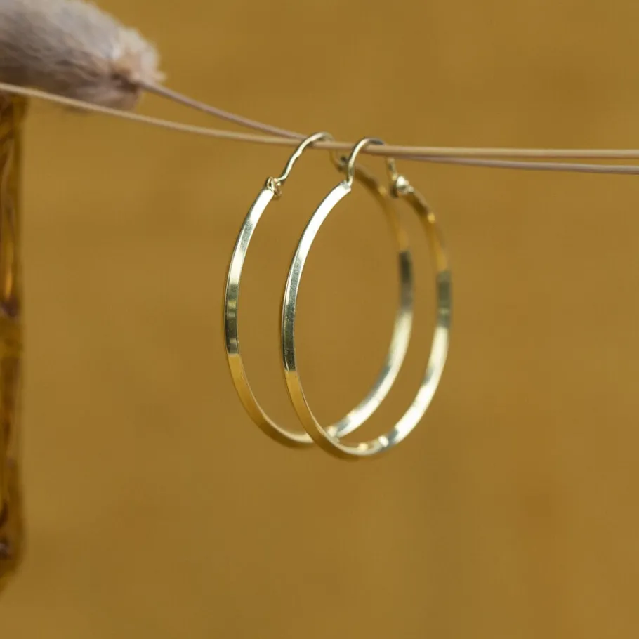 Gold smooth earrings 14 krt>Vintage Jewellery Fashion
