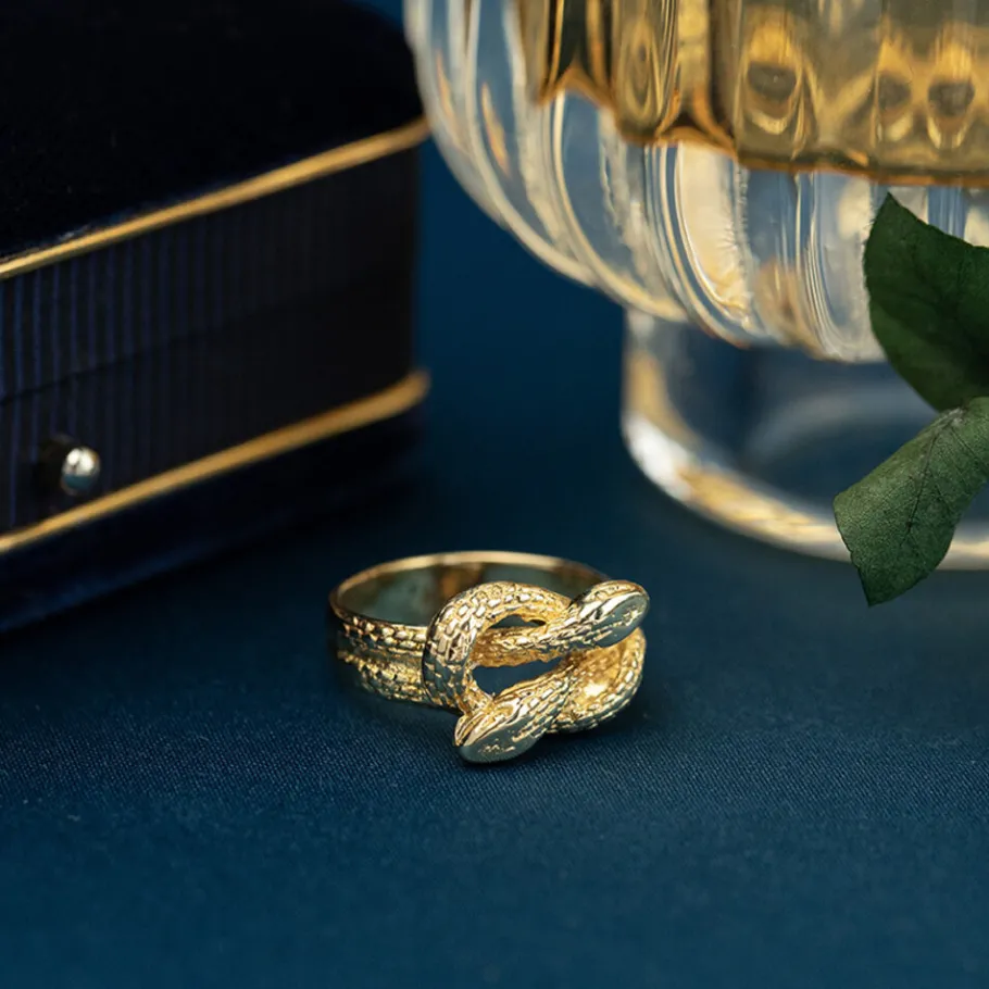 Gold snake ring 18 krt>Vintage Jewellery Clearance