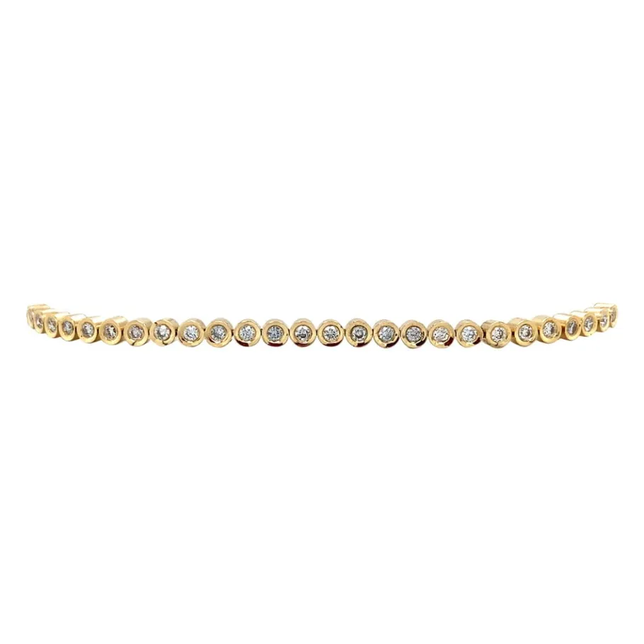Gold tennis bracelet with diamonds 18 krt>Vintage Jewellery Best