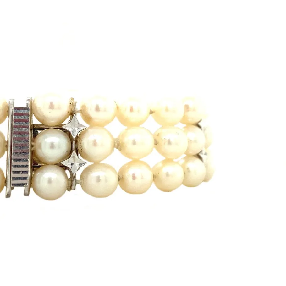 pearl_bracelet_with_gold__3.webp Pearl bracelet with gold clasp 14 krt>Vintage Jewellery Online