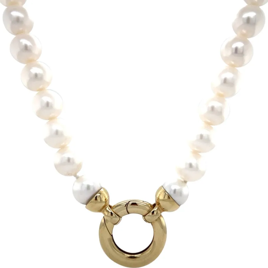 Pearl necklace with gold clasp 14 krt>Vintage Jewellery Clearance