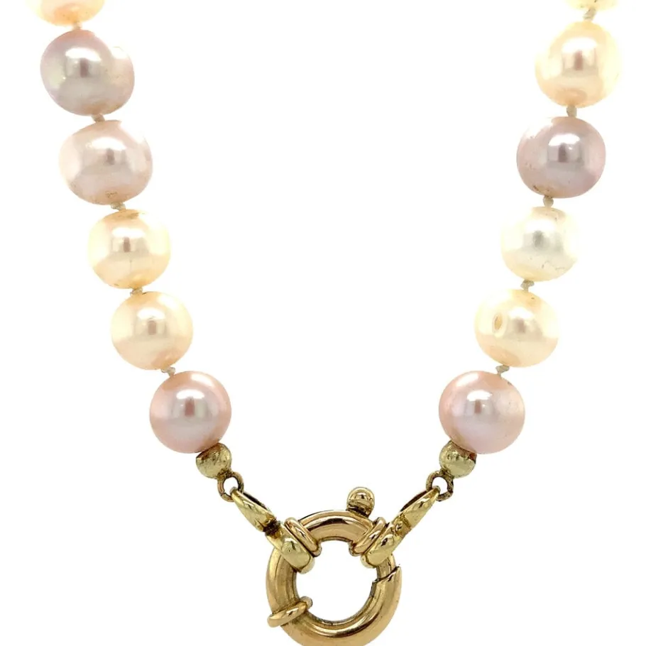 Pearl necklace with gold clasp 14 krt>Vintage Jewellery Clearance