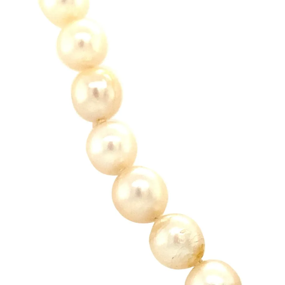 pearl_necklace_with_white_3.webp Pearl necklace with white gold clasp with ruby 14 krt>Vintage Jewellery Fashion
