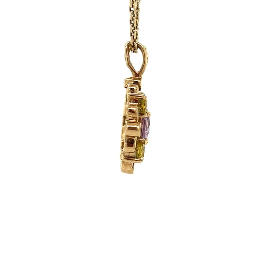 pendant_with_amethyst_and_3.webp Pendant with amethyst and sapphire 9 krt>Vintage Jewellery Fashion