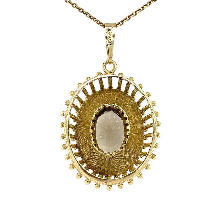 pendant_with_smoky_quartz_4.webp Pendant with smoky quartz 9 krt>Vintage Jewellery Sale