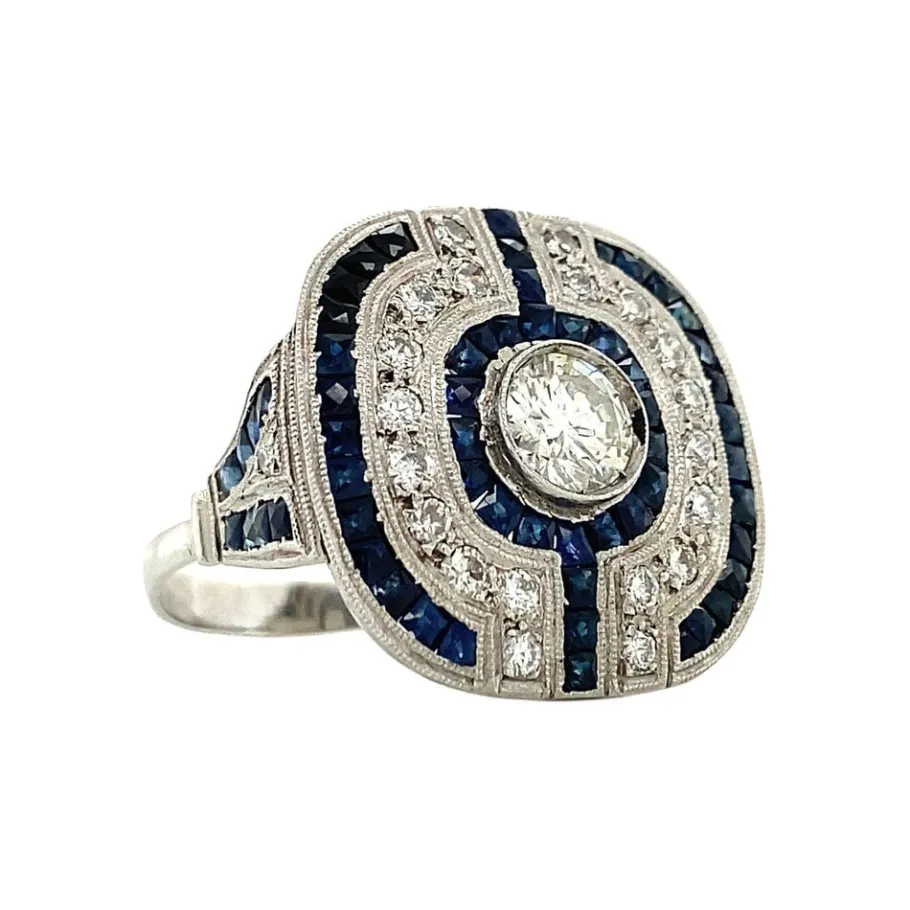 platinum_ring_with_sapphi_2-1.webp Platinum ring with sapphire and diamond 950>Vintage Jewellery Sale