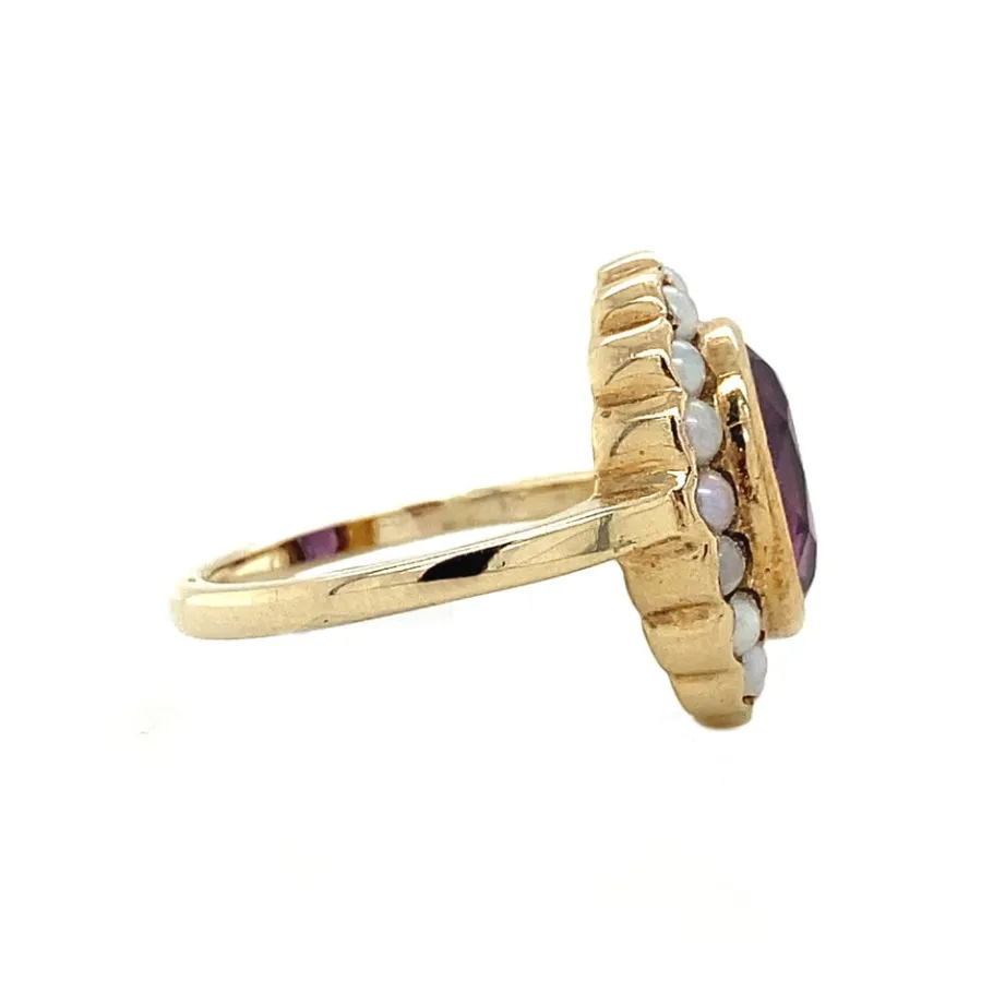 ring_with_amethyst_and_pe_3.webp Ring with amethyst and pearl 9 krt>Vintage Jewellery Hot