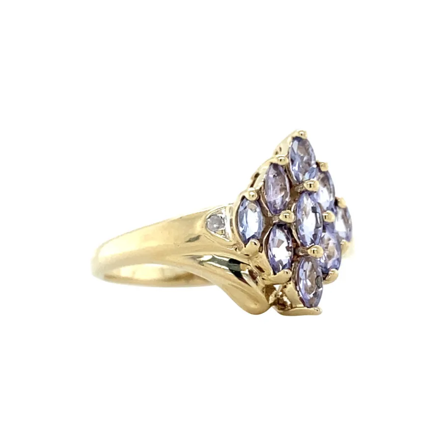 ring_with_tanzanite_and_d_2.webp Ring with tanzanite and diamonds 9 krt>Vintage Jewellery New