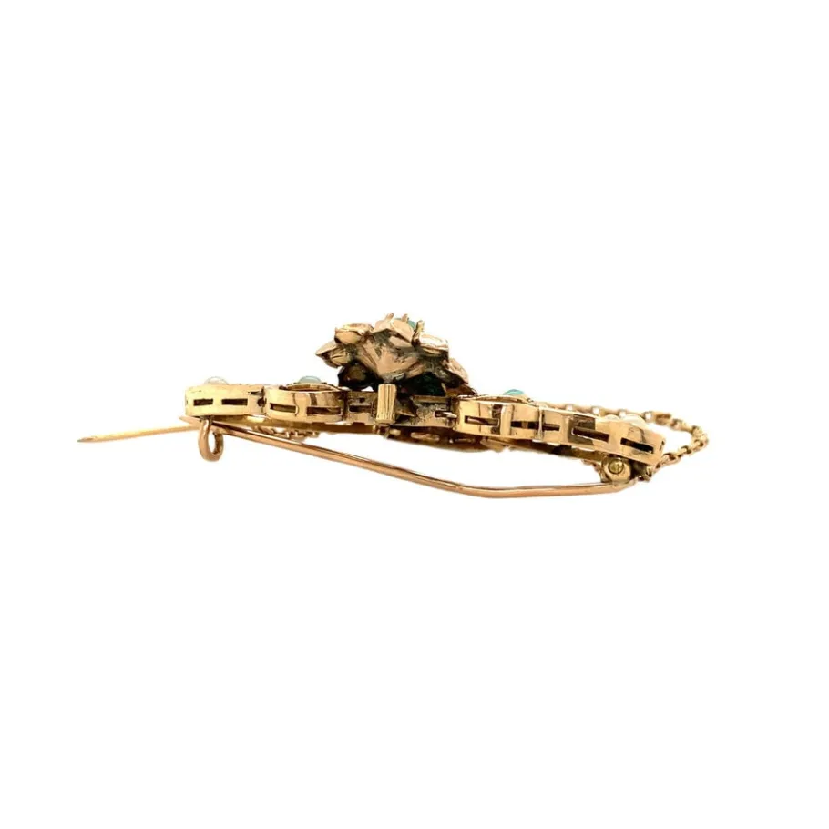 rose_gold_brooch_with_pea_4.webp Rose gold brooch with pearl and opal 14 krt>Vintage Jewellery Sale