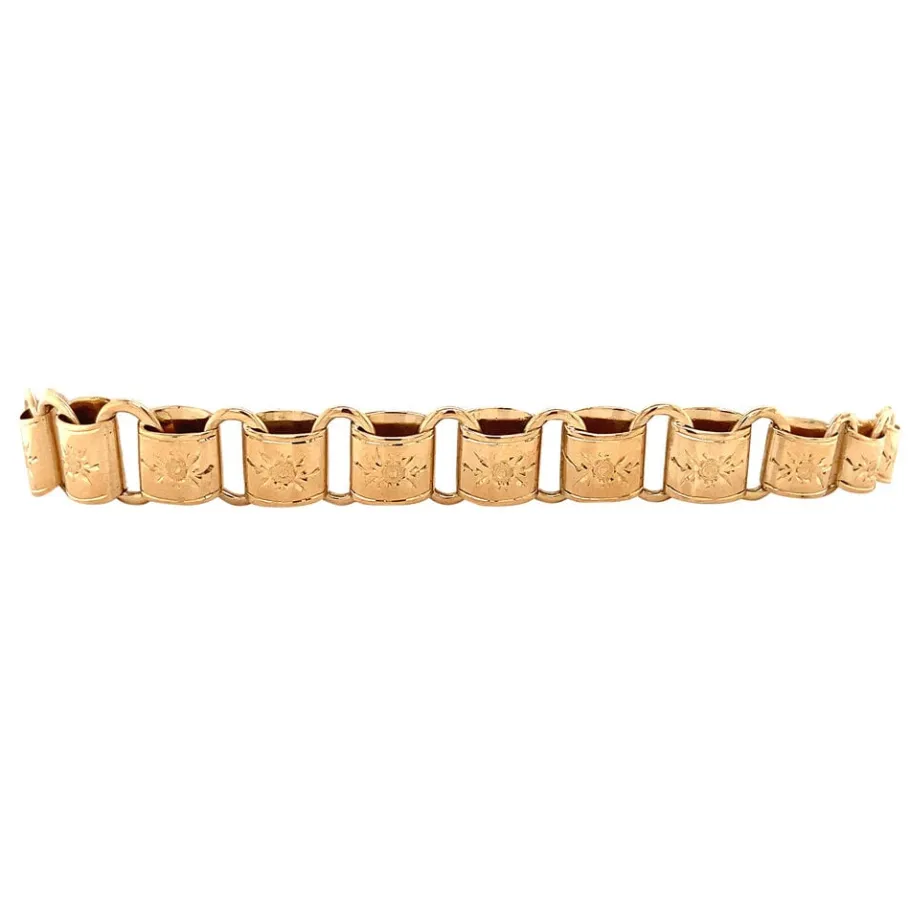 Rose gold fantasy bracelet 14 krt>Vintage Jewellery Sale