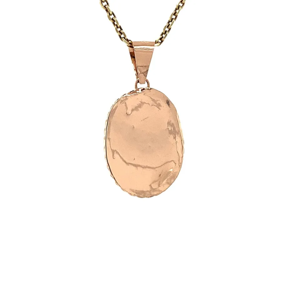 rose_gold_pendant_with_ha_4.webp Rose gold pendant with haematite 14 krt>Vintage Jewellery Online