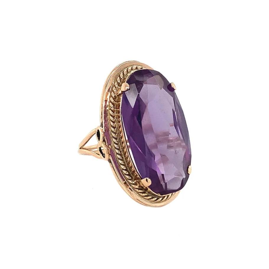 rose_gold_ring_with_sapph_2.webp Rose gold ring with sapphire 14 krt>Vintage Jewellery Best