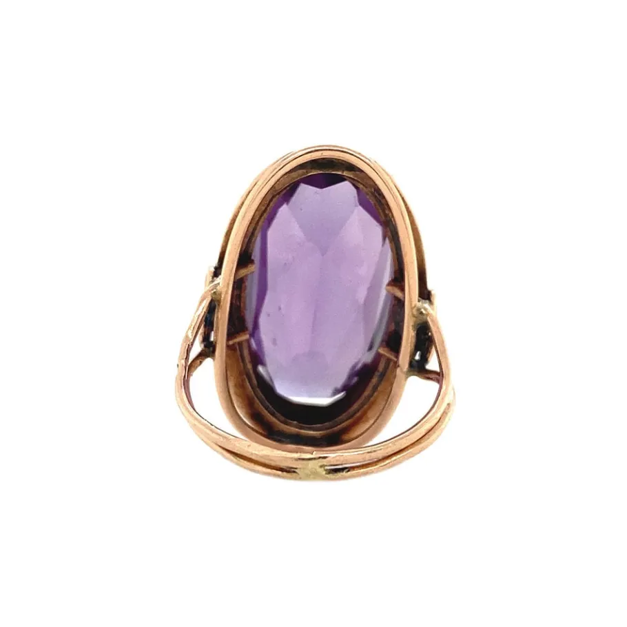 rose_gold_ring_with_sapph_3.webp Rose gold ring with sapphire 14 krt>Vintage Jewellery Best