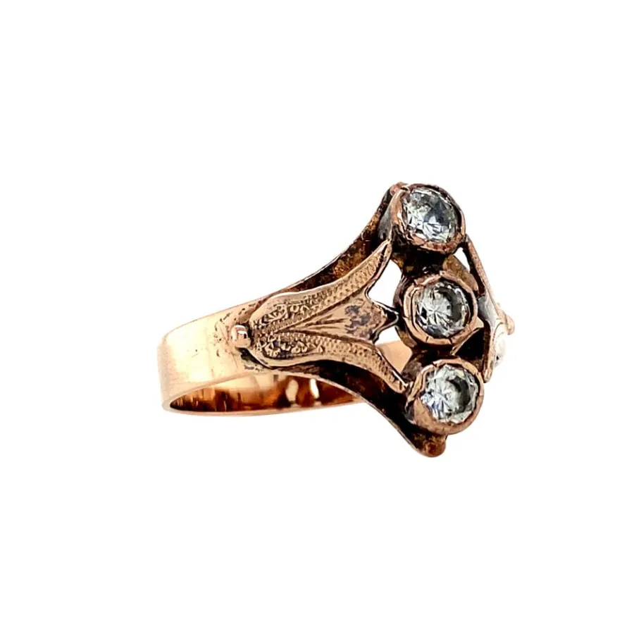 rose_gold_ring_with_zirco_2.webp Rose gold ring with zirconia 14 krt>Vintage Jewellery Fashion