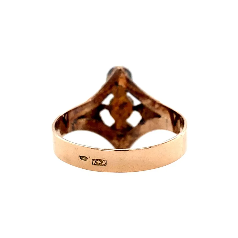 rose_gold_ring_with_zirco_4.webp Rose gold ring with zirconia 14 krt>Vintage Jewellery Fashion