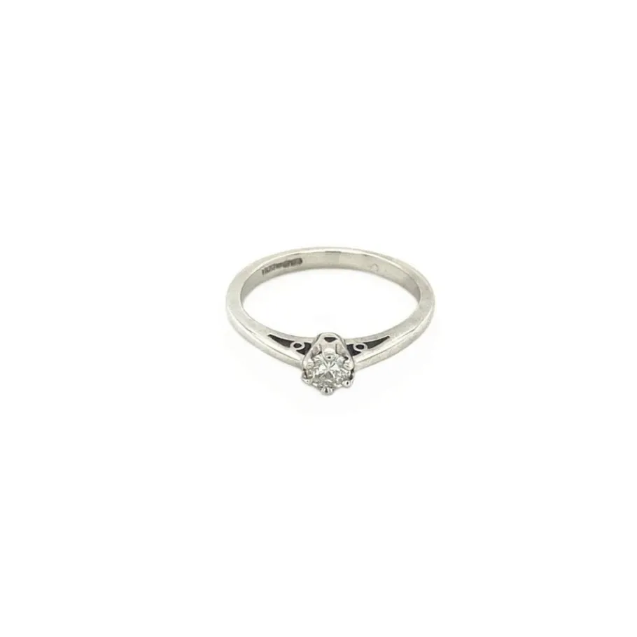 Solitair ring with diamond 9 krt>Vintage Jewellery Clearance