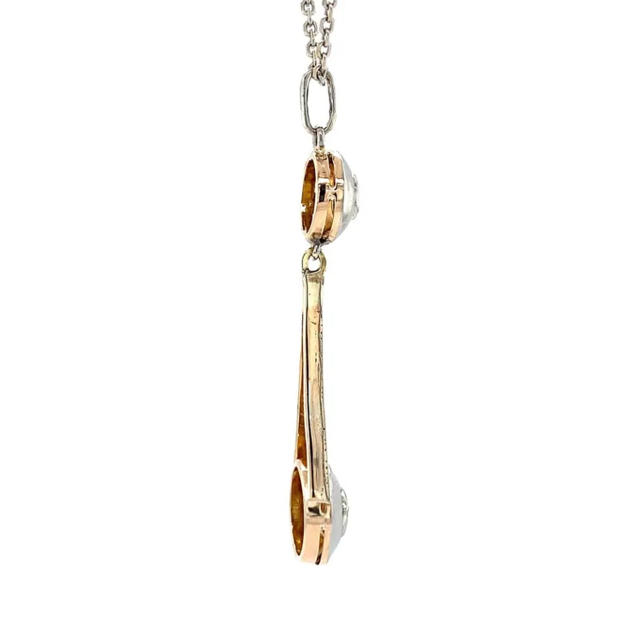 tricolour_gold_pendant_wi_3-1.webp Tricolour gold pendant with diamonds 14 krt 900>Vintage Jewellery Online